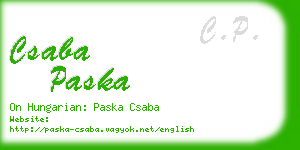 csaba paska business card